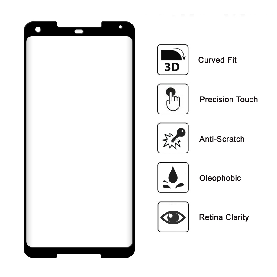3d Tempered Glass Screen Protector For Google Pixel 2 Xl Black